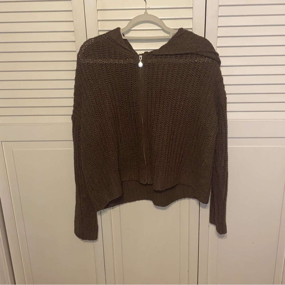 SHEIN Zip Up Hooded Cardigan.